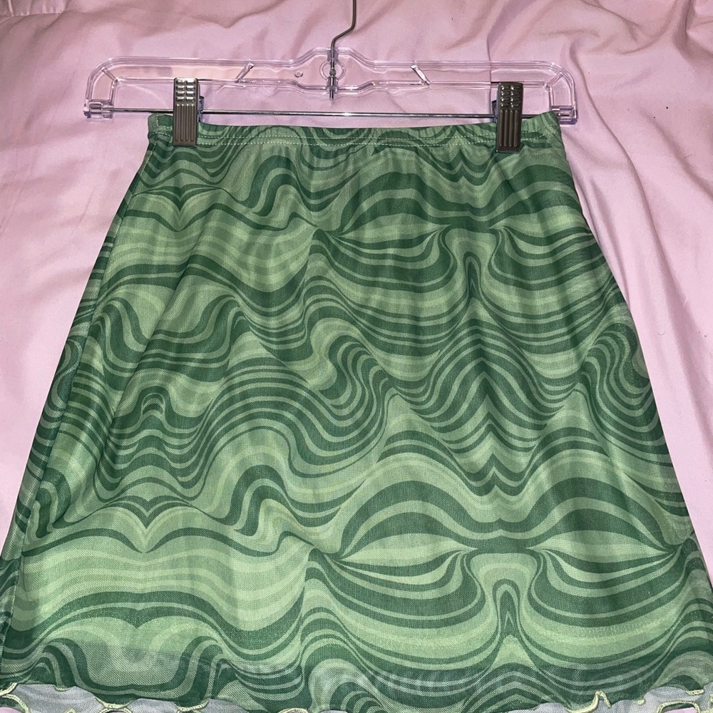 Green Swirl Pattern Skirt